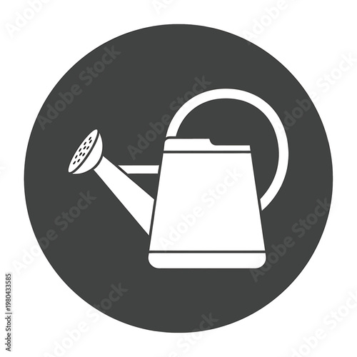 Simple white watering can icon.