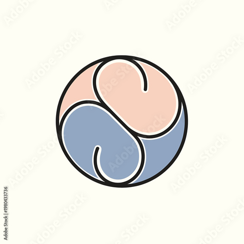 Simple Yin Yang Symbol Design.