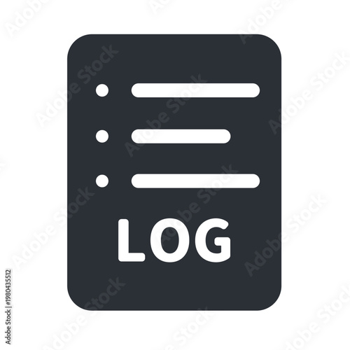ログ記録を表すシンプルなモノクロアイコン素材