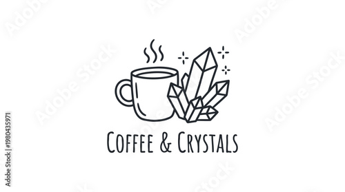 Coffee and Crystals Logo A Trendy Minimalist Design
