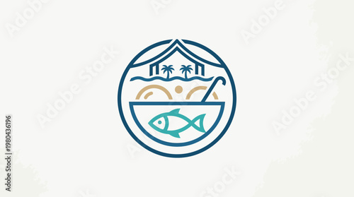 Minimalist Beachside Seafood Restaurant Logo