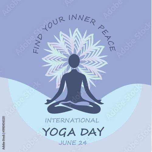 Modern yoga wellness background with artistic glitch overlay and spiritual calm meditation visual concept