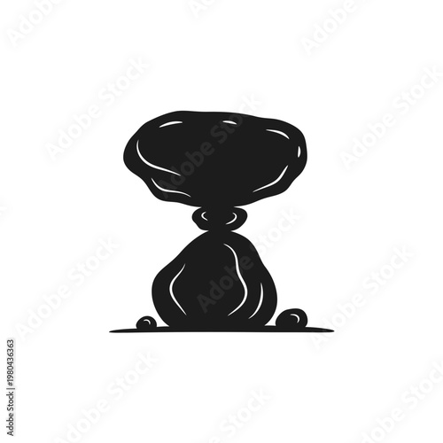 Nuclear Explosion Mushroom Cloud Silhouette Icon
