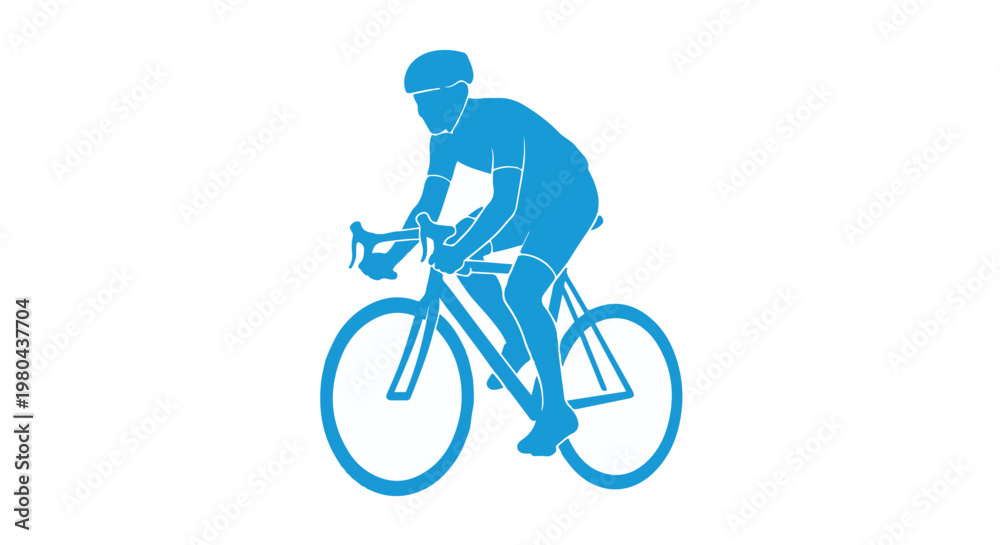 Obraz premium Cyclist riding a sleek road bike on a clear path
