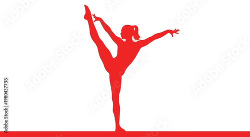 Graceful dancer in a poised stretch pose silhouette