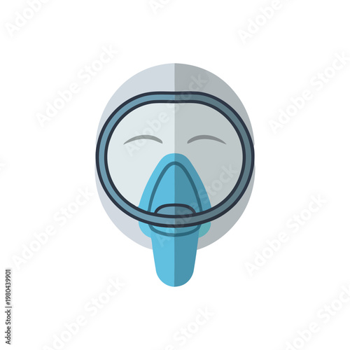 Medical oxygen mask icon, breathing mask illustration, anesthesia equipment symbol, emergency training poster, hospital surgery graphic, patient safety design