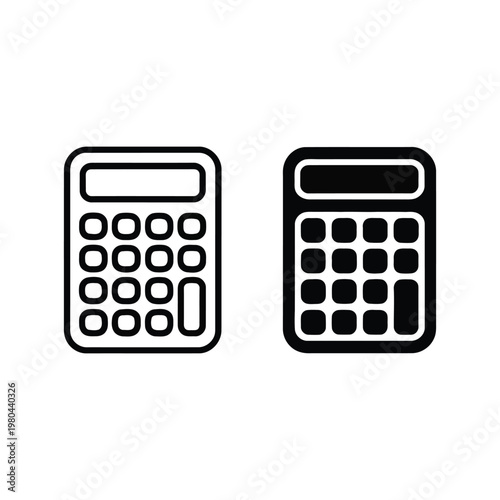 Calculator icon, finance workshop poster, accounting class session, budget planning event, office supply graphic, numeric keypad vector, business design element