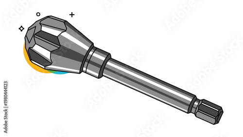 Durable metal impact driver bit used for professional construction and home improvement tasks with a hex shank connection.