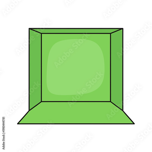 Green Chroma Key Studio Stage Booth Vector Illustration