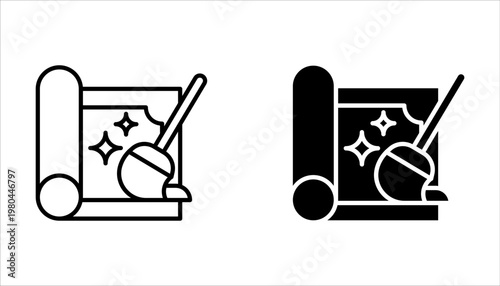 carpet cleaning icon set, housework on white background