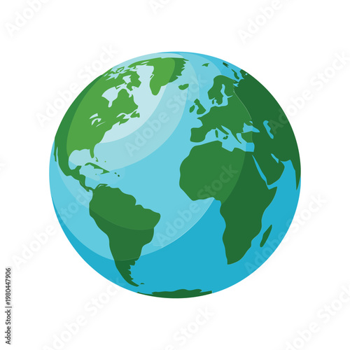 Earth globe icon, world environment day poster, sustainability summit branding, geography lesson graphic, global awareness campaign, clean vector illustration
