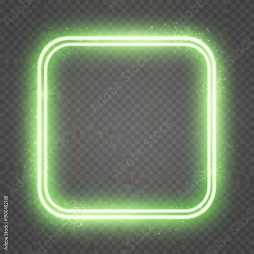 Vibrant Electric Green Neon Glow Frame: A Digital Luminescence Effect