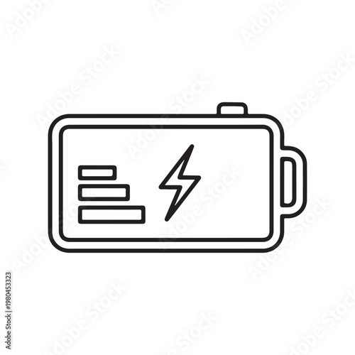 Accumulator Battery or Accu in outline icon. Vector illustration design element template in trendy and unique style. Editable graphic resources for your creativity project.