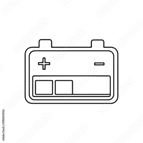 Accumulator Battery or Accu in outline icon. Vector illustration design element template in trendy and unique style. Editable graphic resources for your creativity project.