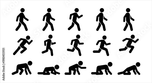 Exploring the concept of human movement walk, run, and crawl phases