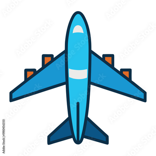 Passenger aircraft taking off from runway detailed aviation transport vector with realistic perspective