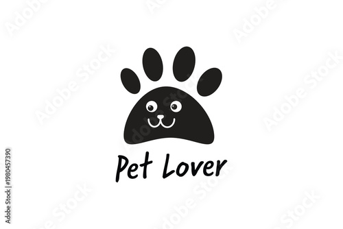 Pet Lover Cute Smiling Paw Print Design