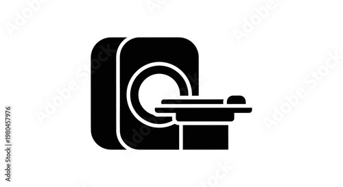 Medical MRI Scanner Machine Icon, Health Technology and Diagnostics