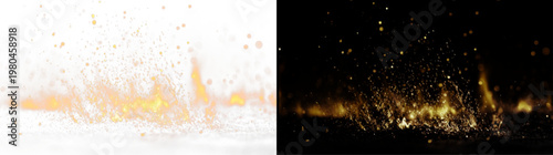 Realistic Fire Flame Sparks Floating in the Air