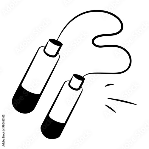 Doodle style icon showing a skipping rope