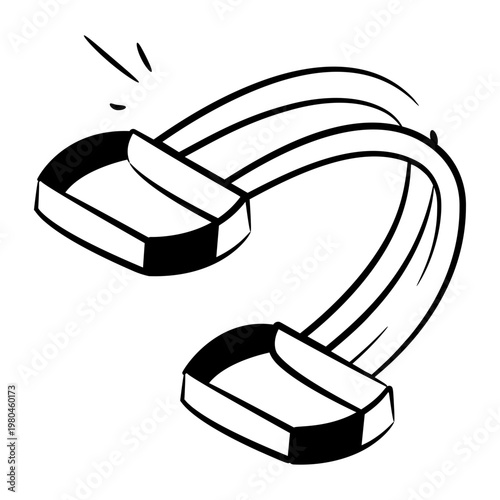 A doodle style icon depicting a resistance band