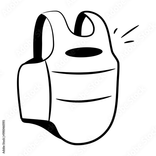 A drawing style icon of a chest guard