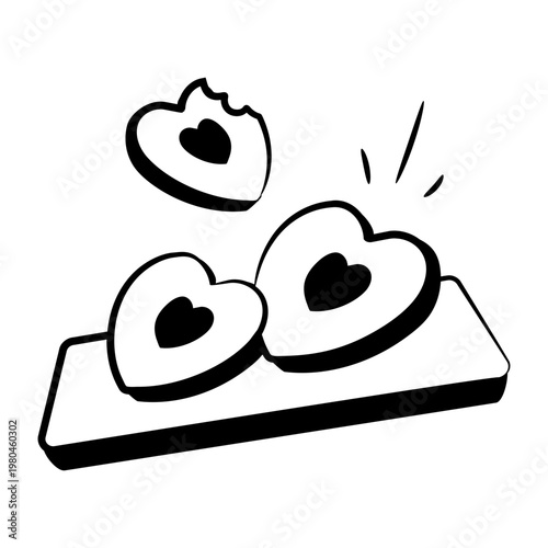 A hand drawn icon showing cookies