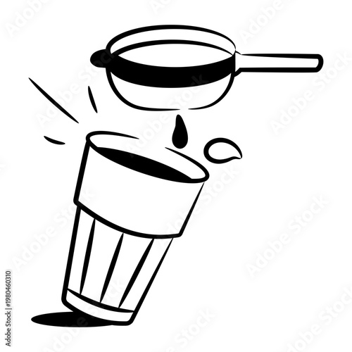 Doodle style icon showing a teacup