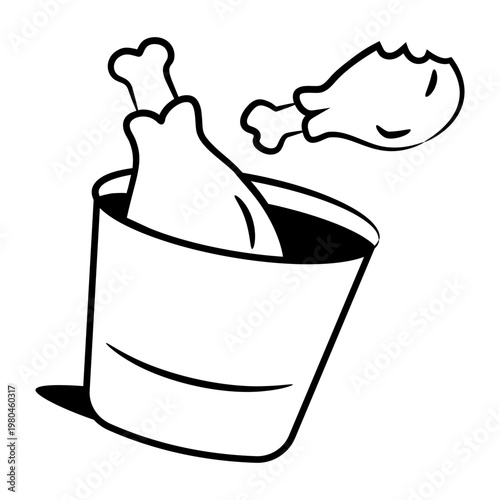 A doodle style icon of drumsticks