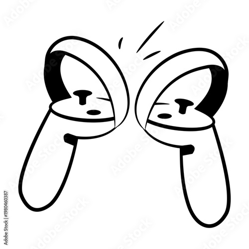 A doodle style icon depicting a vr controller