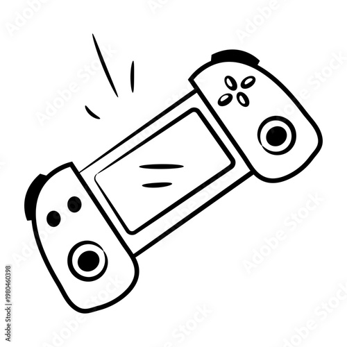 Hand drawn style icon of a game controller