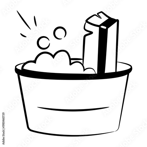 A drawing style icon of a scrubbing