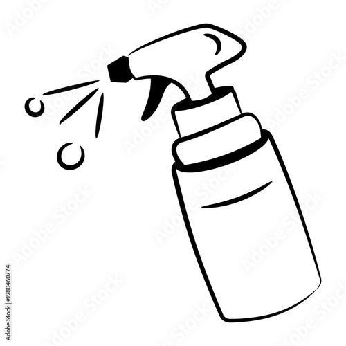 Hand drawn style icon of a spray bottle