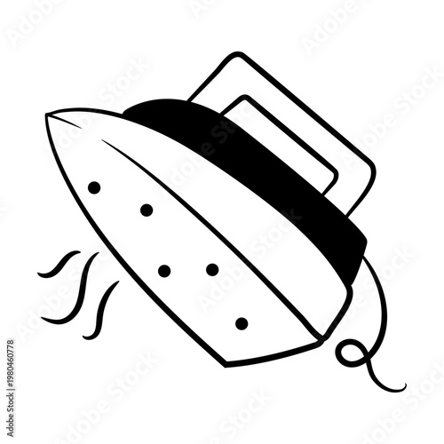 Hand drawn icon of an iron