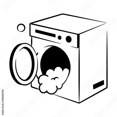 Drawing style icon of a washing machine