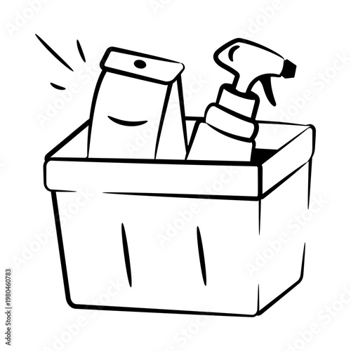 A hand drawn icon showing a laundry essentials