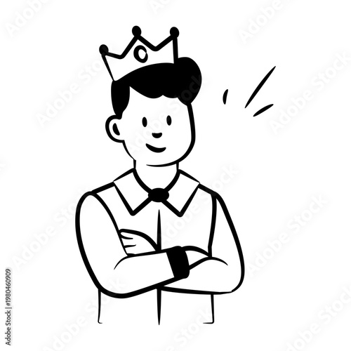 Hand drawn icon of a father