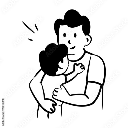 Drawing style icon showing a father love