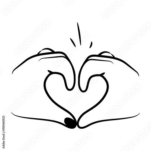 Doodle style icon showing parent love