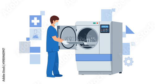 Medical Professional Loading Sterilizer Machine with Surgical Instruments