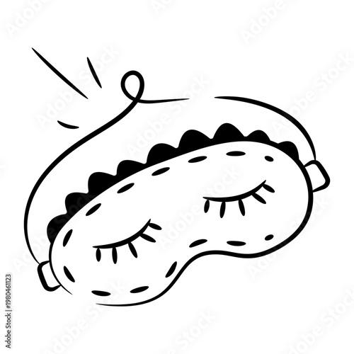 Doodle style icon showing an eye mask