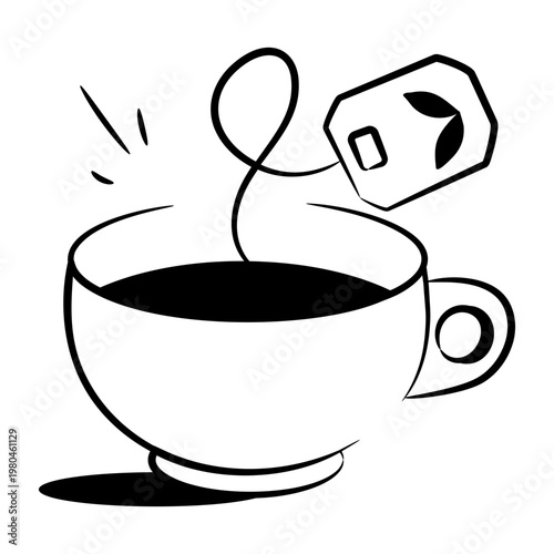 Hand drawn style icon of an herbal tea