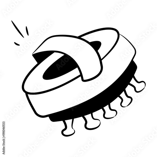 Drawing style icon depicting a scalp massager