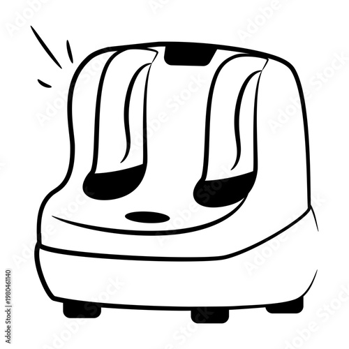 A hand drawn icon of a foot massager