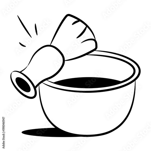 A hand drawn icon showing a shaving brush