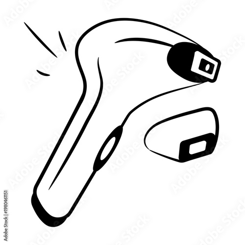Doodle style icon depicting an epilator