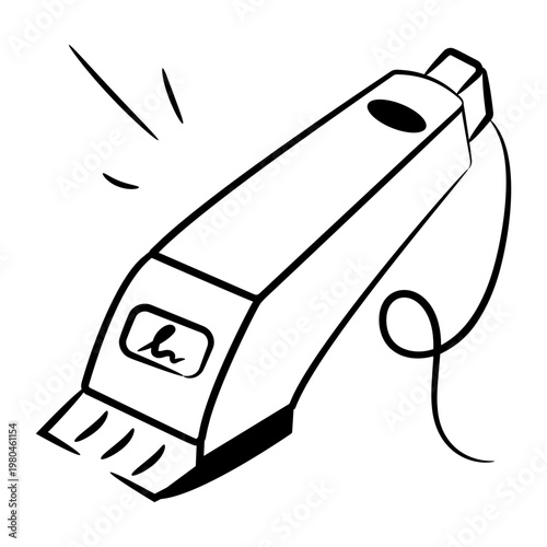 Hand drawn icon of a beard trimmer