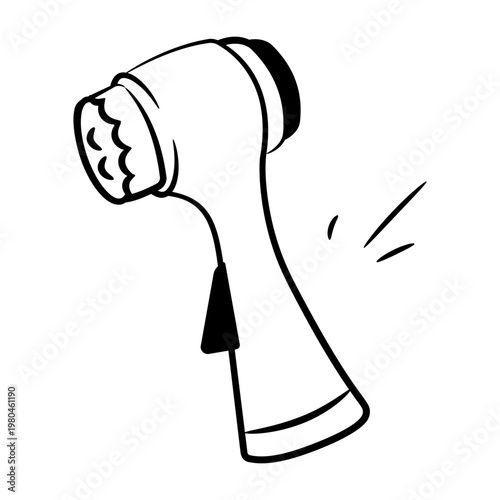 Hand drawn icon of a cleansing brush