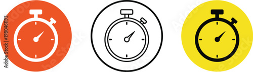 Free Download Minimal Stopwatch Icon Set in Orange Black and Yellow Colors Representing Time Tracking, Countdown Timer, Precision Measurement, and Productivity Design Elements - GFXLoad