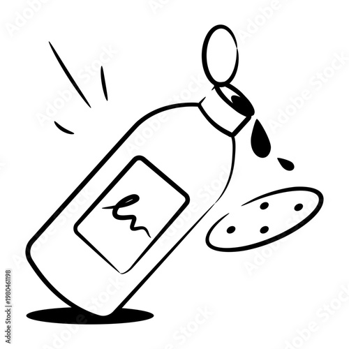 Drawing style icon showing a face cleanser